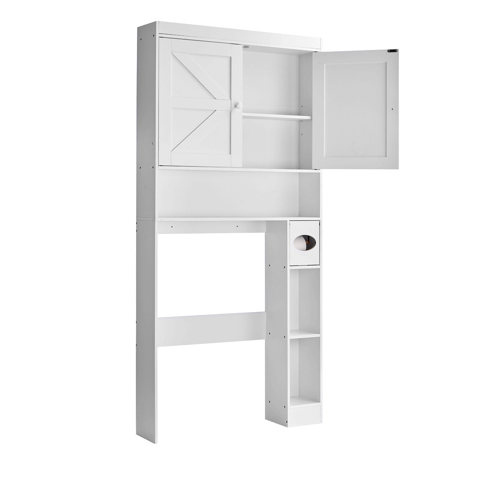 Over The Toilet Storage Cabinet With Adjustable Shelves White_voghion.com